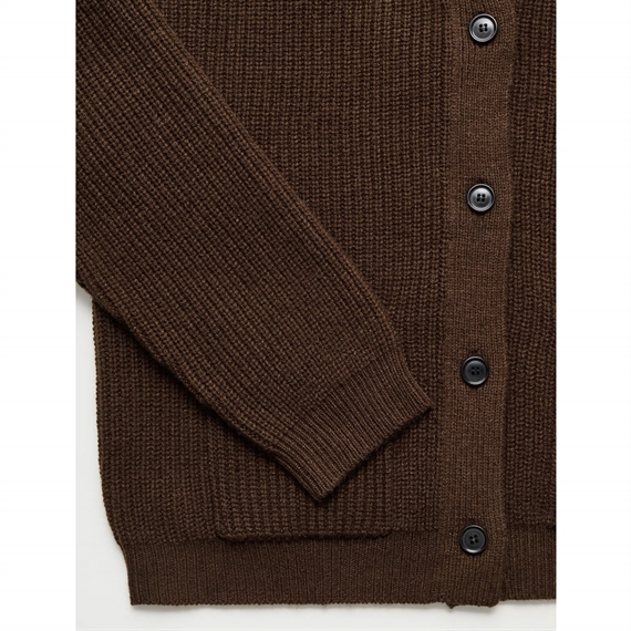 Aiayu Bine Strik Cardigan, Dark Brown